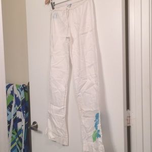 Aero white drawstring pants Size S